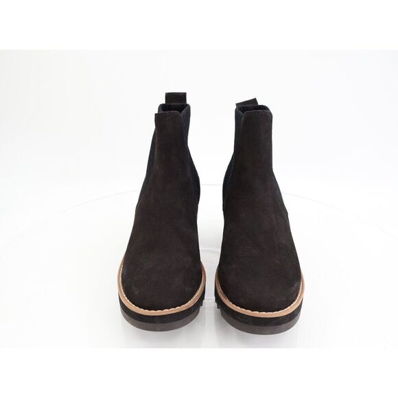 Eileen Fisher Womens Lilou Boots Booties Chelsea Wedge Heel Black Leather 5 - Picture 3 of 13